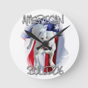 American Bulldog Round Clock