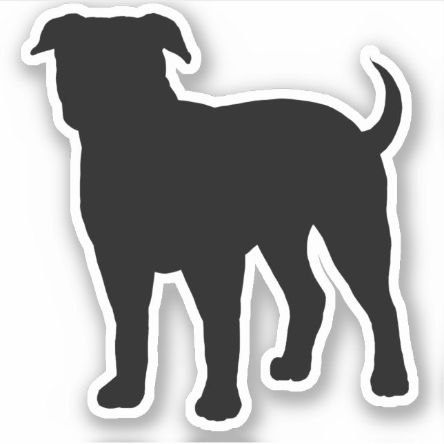 American Bulldog Silhouette Cool Dog Breed Vinyl Sticker (Front)