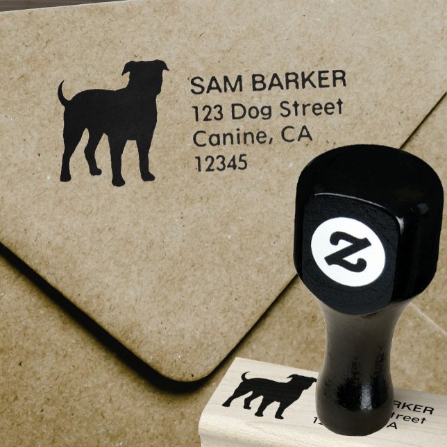American Bulldog Silhouette Return Address Rubber Stamp (Creator Uploaded)
