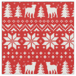 American Bulldog Silhouettes Christmas Holiday Fabric