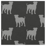 American Bulldog Silhouettes Pattern Cool Dogs Fabric