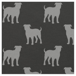 American Bulldog Silhouettes Pattern Cool Dogs Fabric