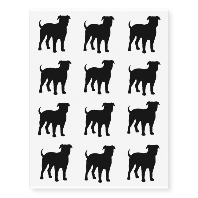American Bulldog Silhouettes Temporary Tattoos (Front)