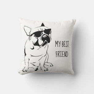 AMERICAN BULLDOG SKETCH THROW PILLOW