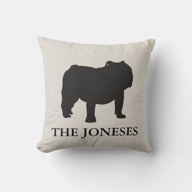 American Bulldog Throw Pillow (Front)