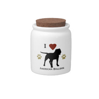 American Bulldog Treat Candy Jar