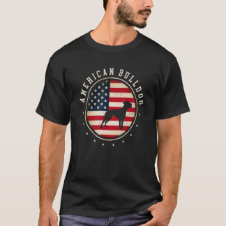 American Bulldog Usa Flag 4th July Dog Mom Dad T-Shirt