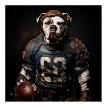 American Bulldog Vintage Football Player
