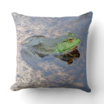 American Bullfrog in Acadia Throw Pillow