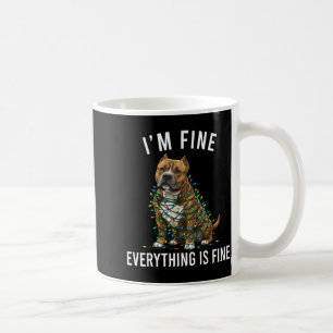 American Bully Christmas I'm Fine Everything Is Fi Coffee Mug