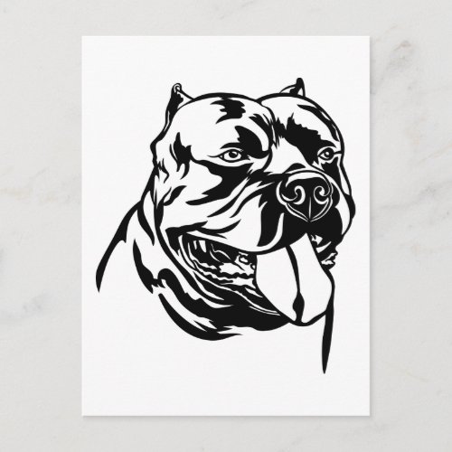 American Bully Dog black silhouette Hoody Postcard