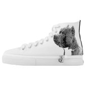 American Bully dog high top tennis shoes (Left Shoe Outside)