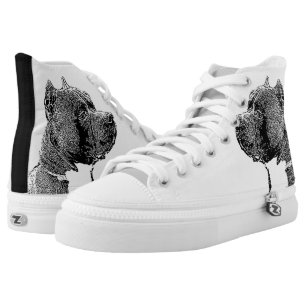 American Bully dog high top tennis shoes