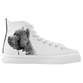 American Bully dog high top tennis shoes (Left Shoe Inside)