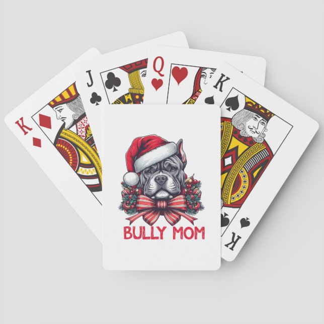 American Bully Dog Mom Christmas Dog Lover gift Poker Cards (Back)