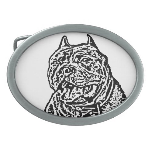 American Bully dog Oval Belt Buckle