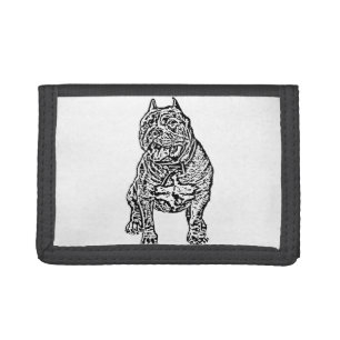 American Bully dog Tri-fold Wallet