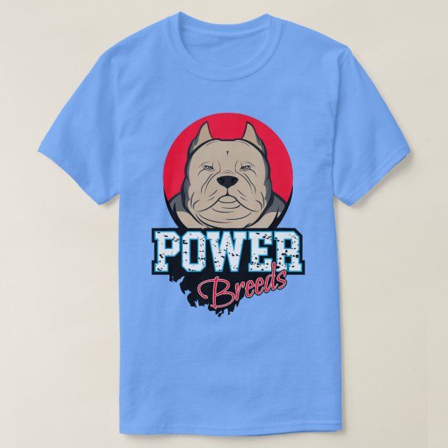 American Bully Fawn Power Breeds T-Shirt (Design Front)