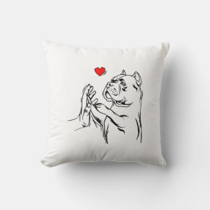 American Bully Love Cute Pitbull Dog Mom Funny Gir Throw Pillow