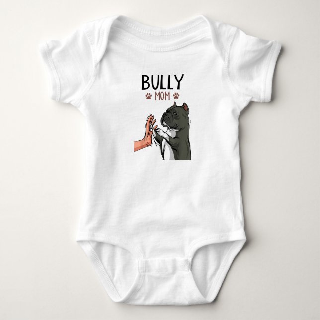 American Bully Mom Cute Dog Baby Bodysuit (Front)