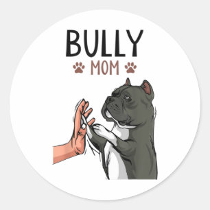 American Bully Mom Cute Dog Classic Round Sticker