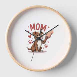American Bully Mom Cute Dog Mama Funny Women Clock