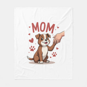 American Bully Mom Cute Dog Mama Funny Women Fleece Blanket