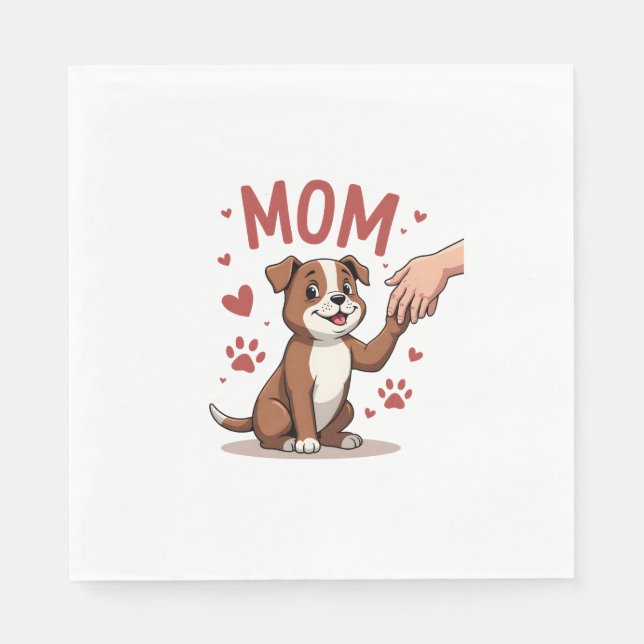 American Bully Mom Cute Dog Mama Funny Women Napkins (Front)