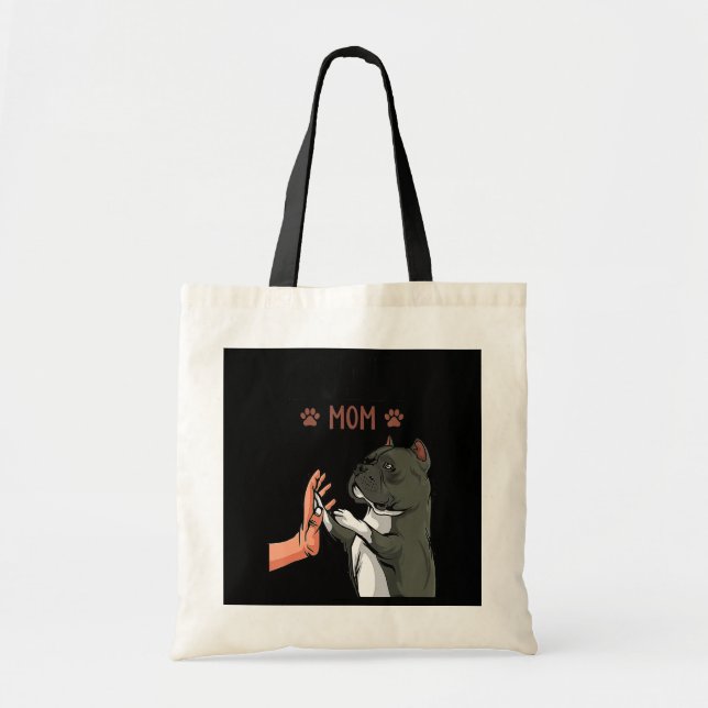 American Bully Mom Cute Dog Mama Funny Women  Tote Bag (Front)
