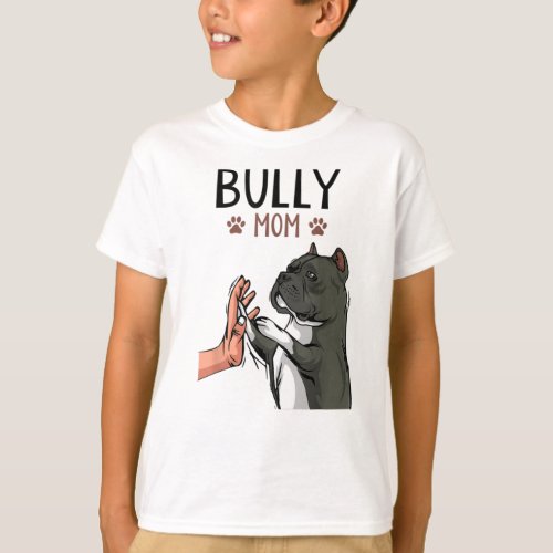 American Bully Mom Cute Dog T_Shirt