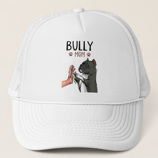 American Bully Mom Cute Dog Trucker Hat (Front)