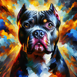 American Bully Pitbull Dog Acrylic Art Print Jigsaw Puzzle