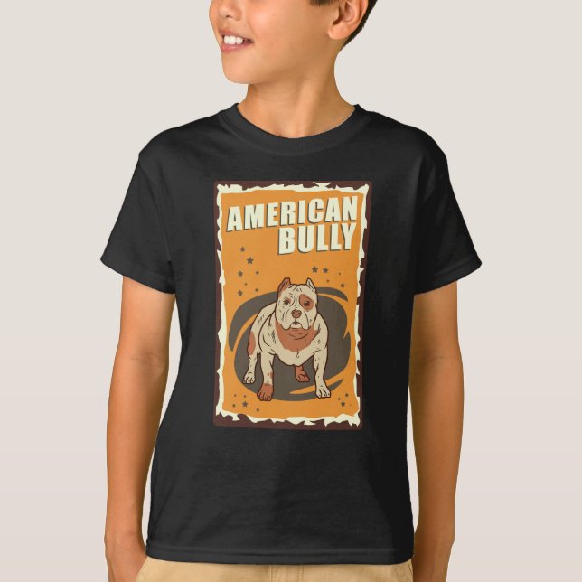 American Bully Retro | Dog Owner American Bullies T-Shirt (Front)