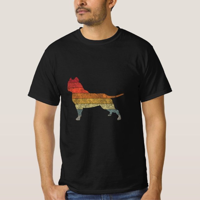 American Bully Sunset Silhouette Gift Idea T-Shirt (Front)