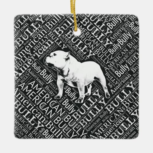 American Bully Word Art Ceramic Ornament