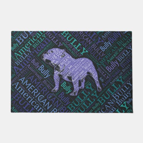 American Bully Word Art Doormat