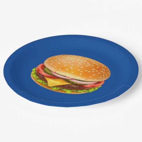 American Burger Paper Plate