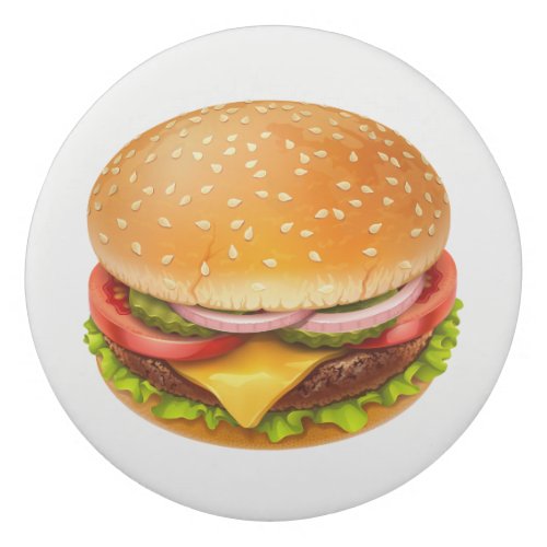 American Burger Round Eraser