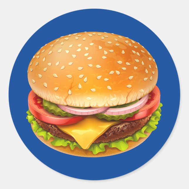 American Burger Round Stickers (Front)