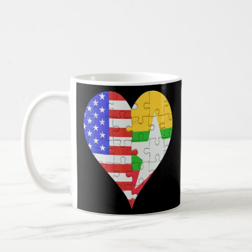 American Burmese Flag Heart  Coffee Mug