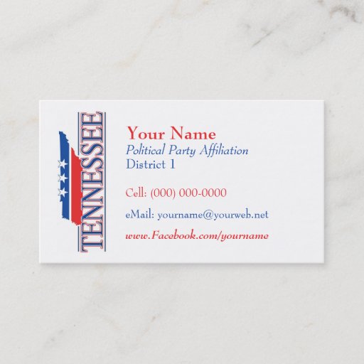Customizable American Business Cards - Tennessee