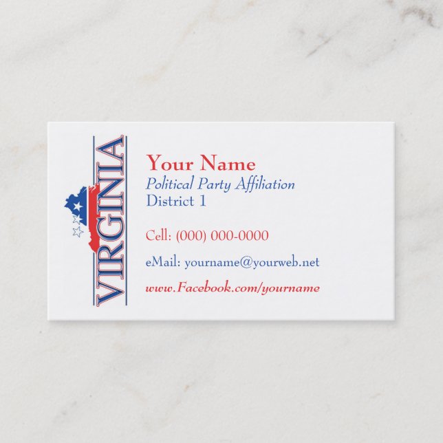 American Business Cards - Virginia (Front)