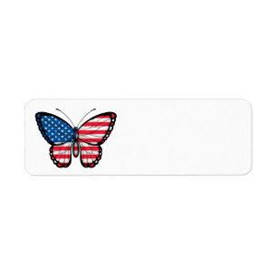 American Butterfly Flag Label