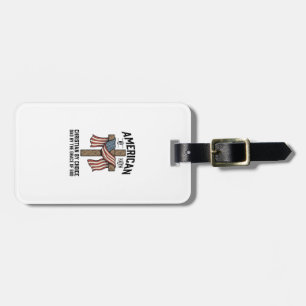 American by Faith Christian Dad Patriotic Cross Sh Luggage Tag