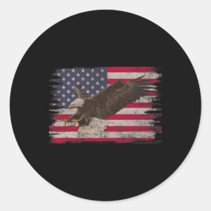 American Byld Eagle 4th Of July Us Flag Patriotic Classic Round Sticker