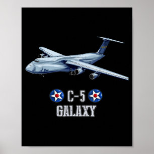 American C-5 Galaxy Military Transrt Aircraft  Poster