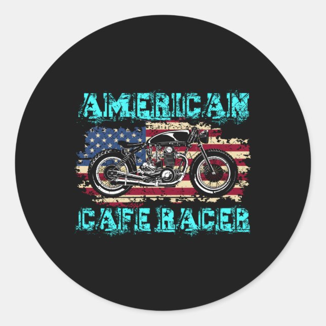 American Cafe Racer Biker Ns Classic Round Sticker (Front)