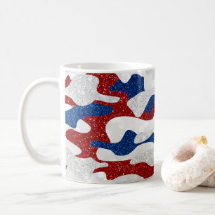 American Camo July 4th Glitter Coffee Mug