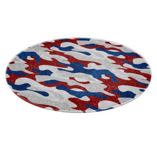 American Camo July 4th Glitter Cutting Board