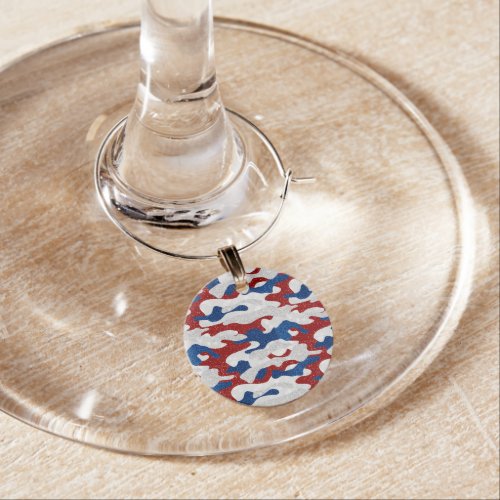 American Camo July 4th Glitter Wine Charm